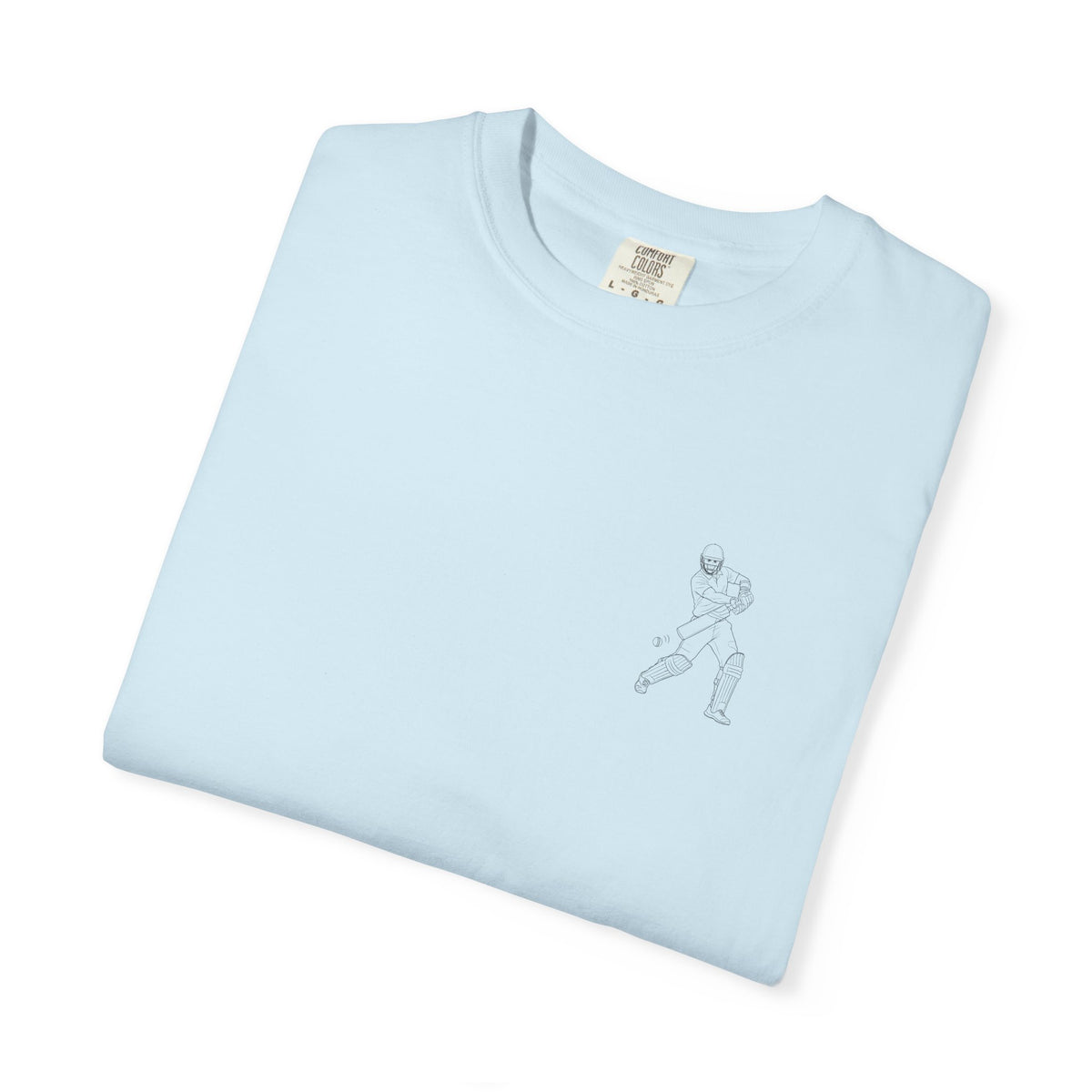 T shirt, Cricket Batsman Minimalist sketch design, Cotton, Various Colours
