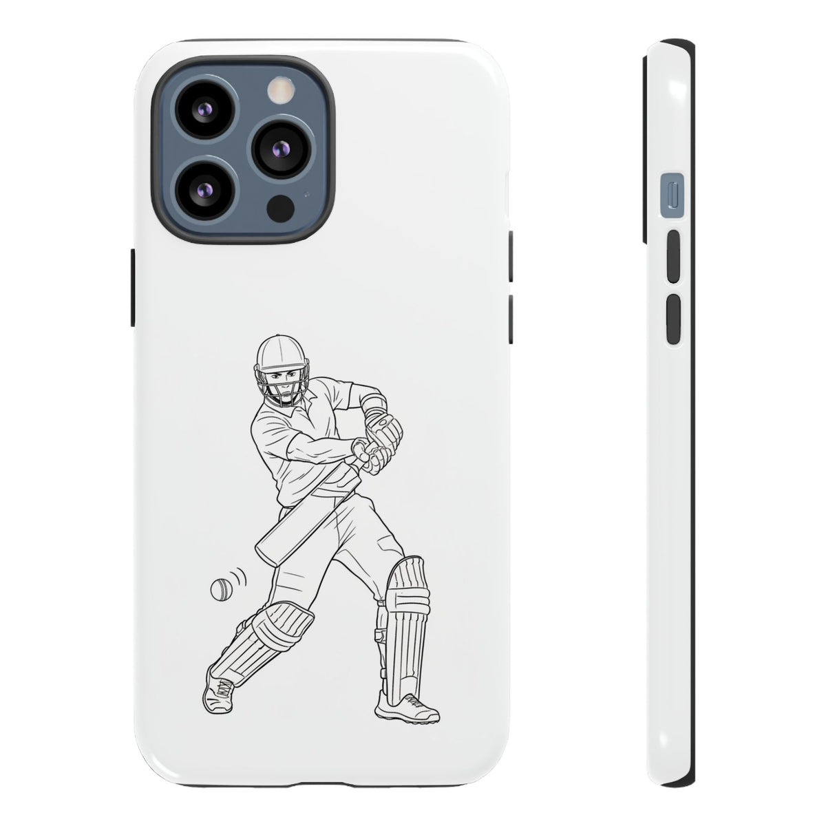 Phone Case, Cricket Batsman Sketch, Tough Case