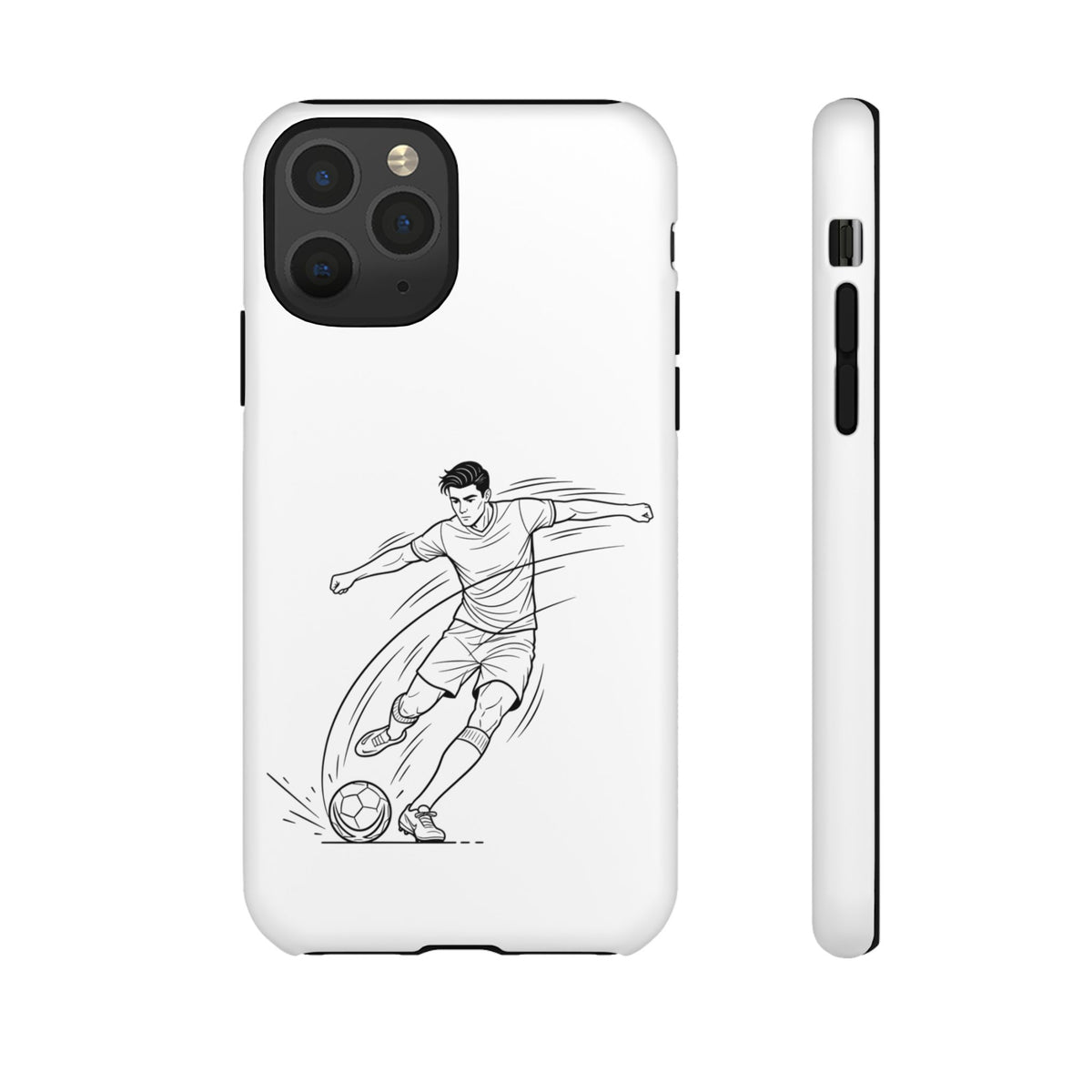 Phone Case, Football Free Kick / Strike Minimalist sketch Design, Tough Case