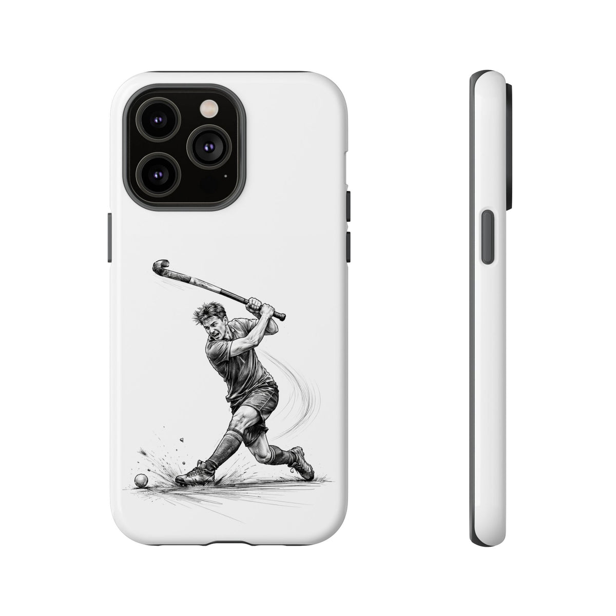 Phone case, Male Hockey Player Tomahawk Sketch,  Tough case
