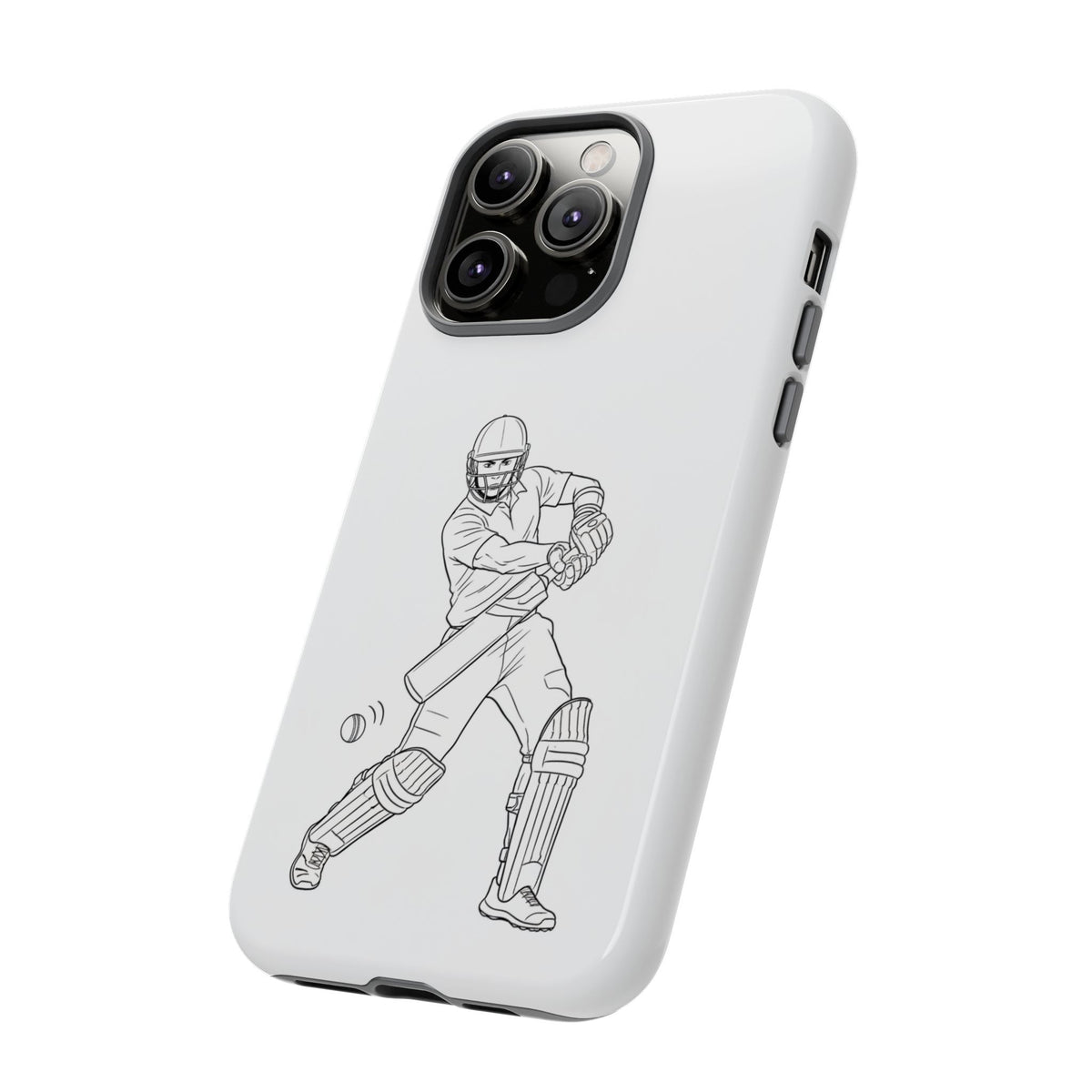 Phone Case, Cricket Batsman Sketch, Tough Case
