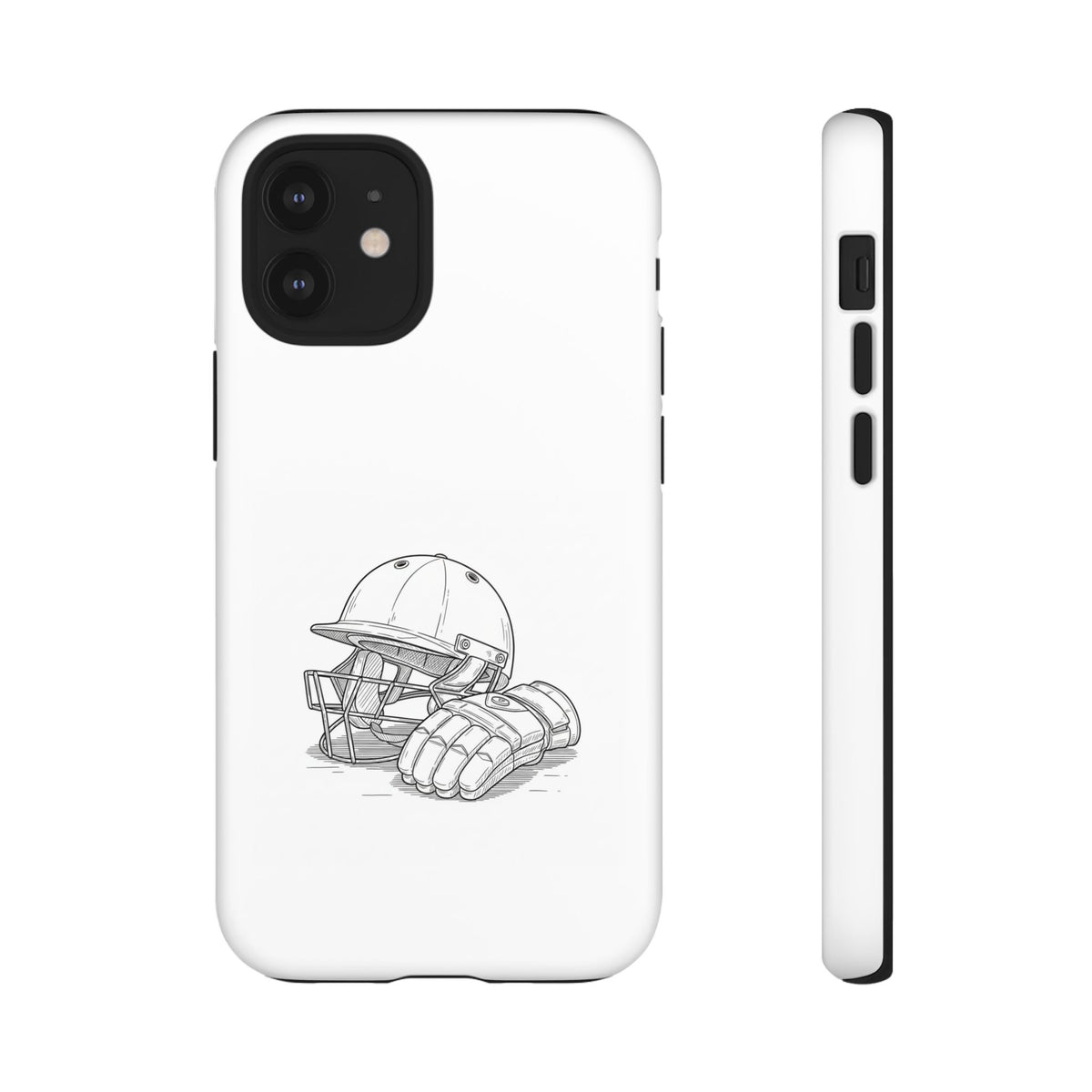 Phone Case, Cricket Gloves & Helmet Sketch, Tough Case