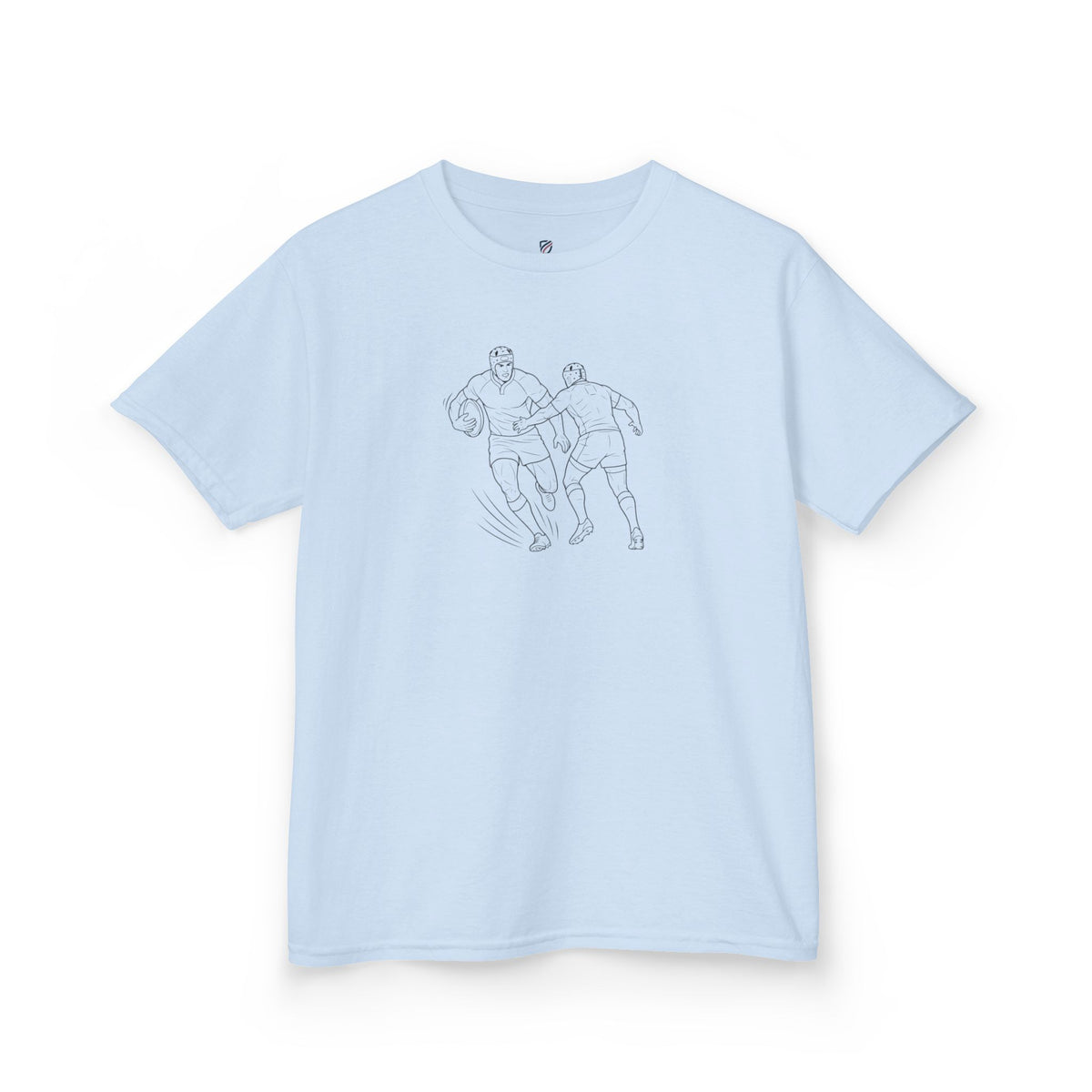 T Shirt Kids, Rugby players minimalist sketch design, Cotton, Various Colours