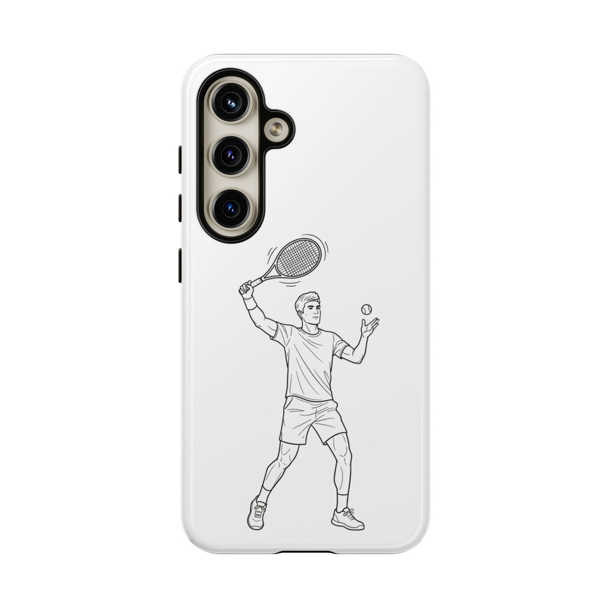 Phone Case, Racket Sports, Tennis Player overhead shot Design, Tough Case