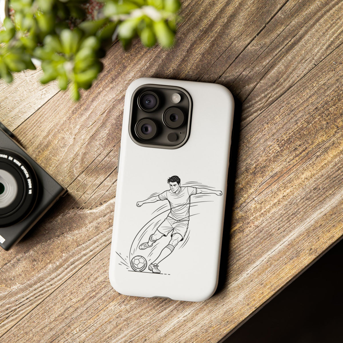 Phone Case, Football Free Kick / Strike Minimalist sketch Design, Tough Case
