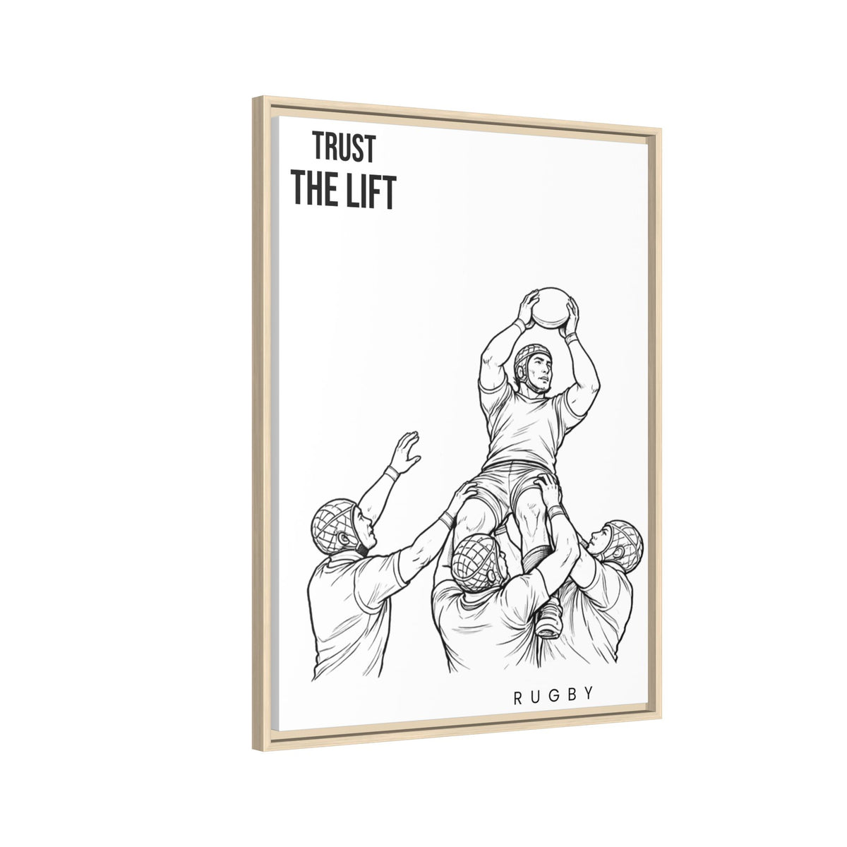 Print, Rugby Line-Out Trust The Lift , Matte Canvas Print Framed Art