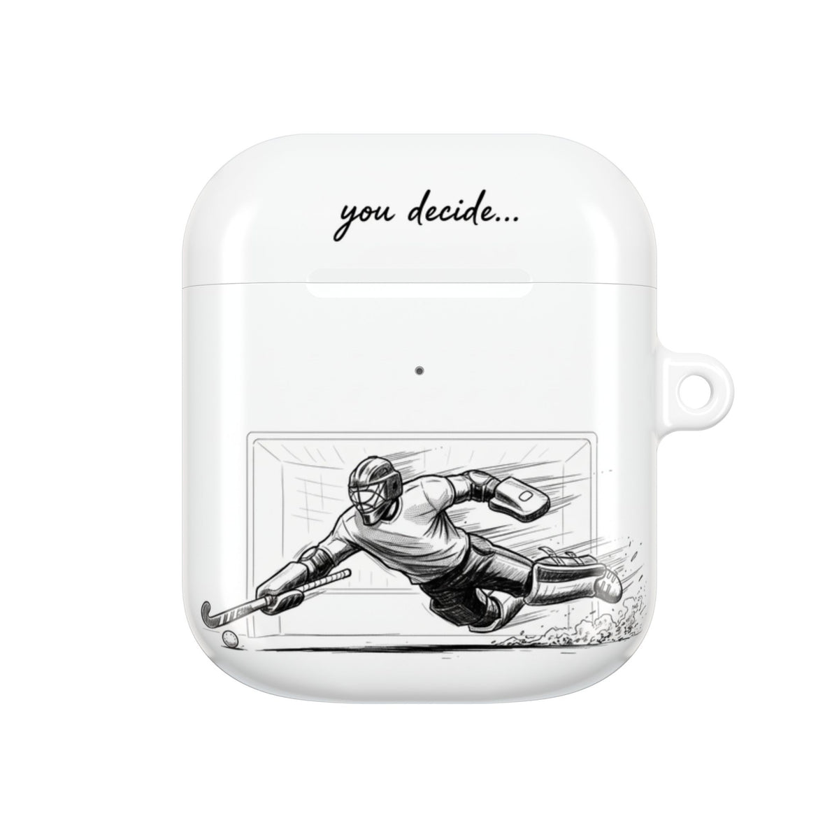 AirPods Case Protective Cover  - Hockey Goalie Design | Hero or Villain -  'You Decide'