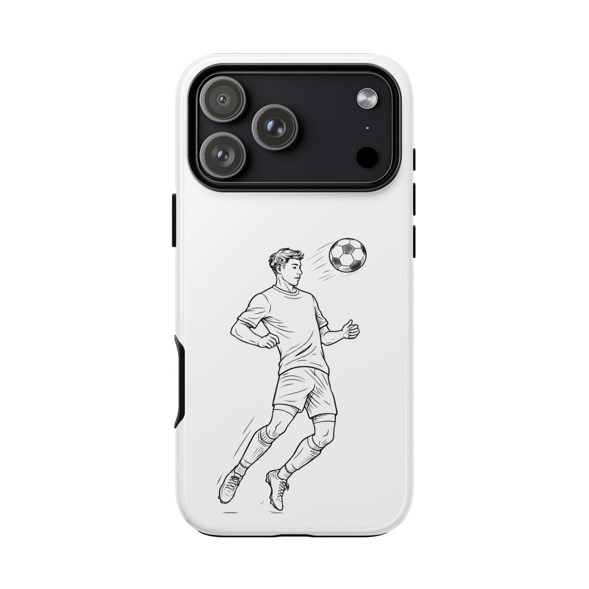 Phone Case, Football Chest-control Minimalist sketch Design, Tough Case