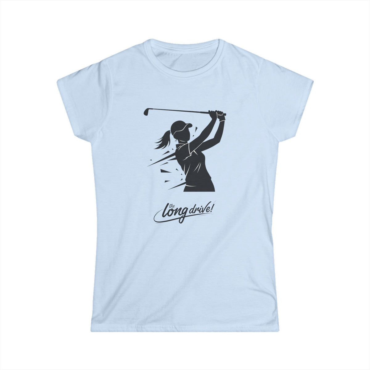 T Shirt, Golf, Female Golfer Long Drive Illustration, Cotton, Various Colours