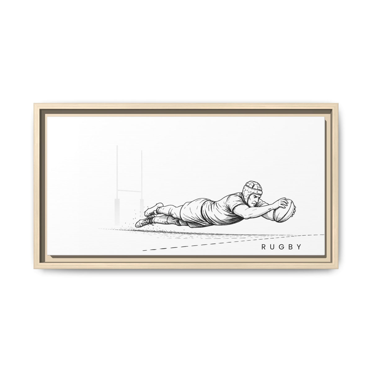 Print, Rugby Try, Matte Canvas Framed Wall Art