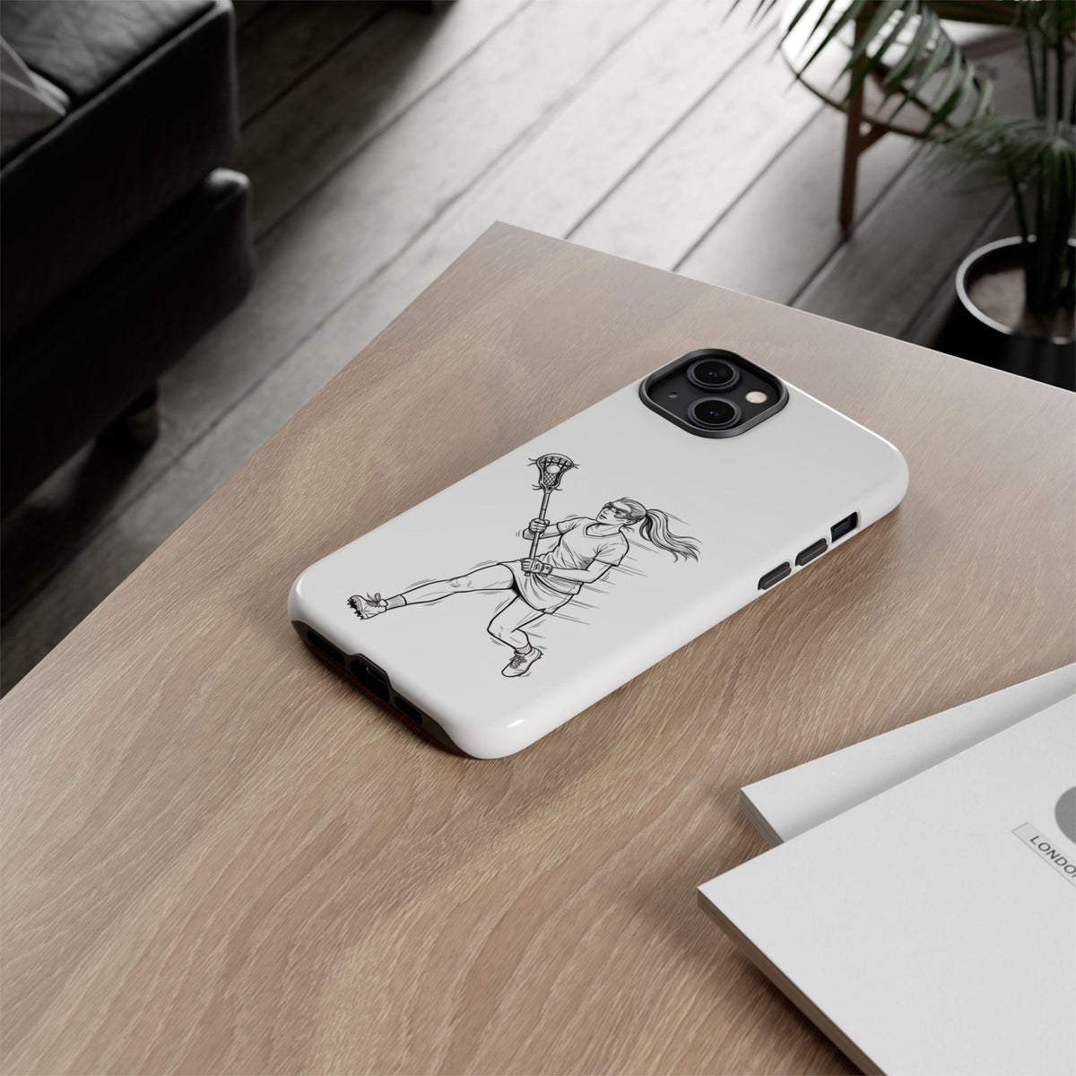 Phone Case, Lacrosse Player Sketch, Tough Case