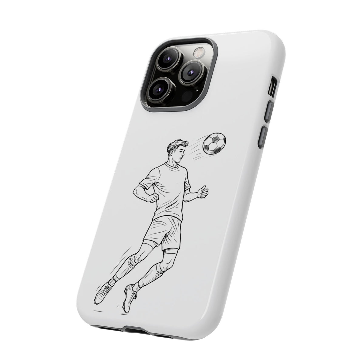 Phone Case, Football Chest-control Minimalist sketch Design, Tough Case