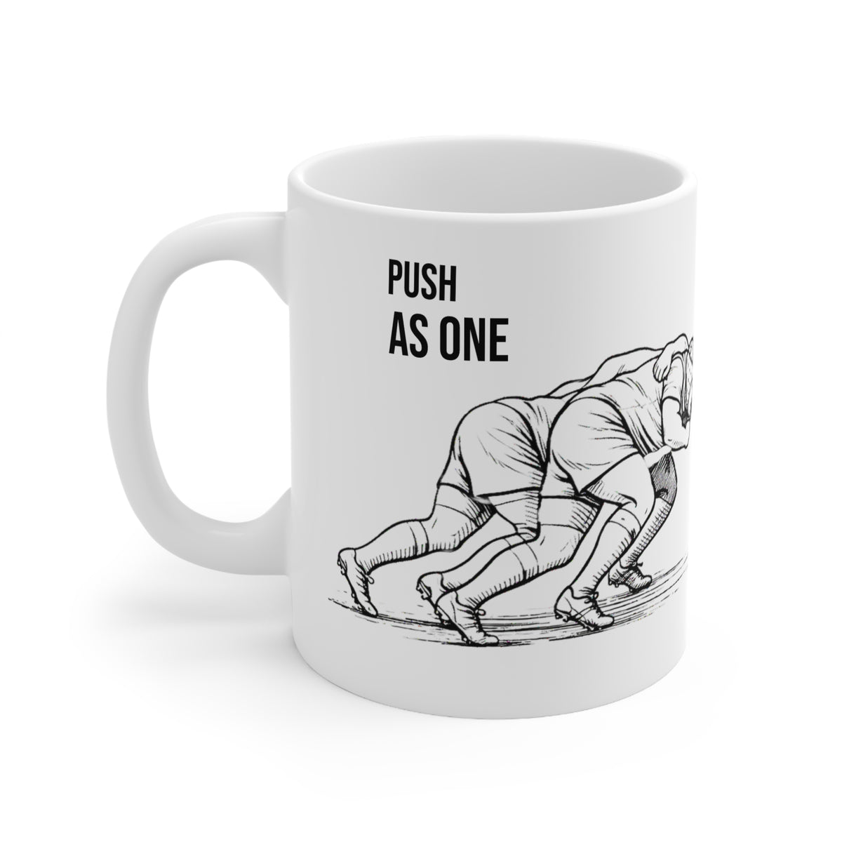 Mug, Rugby Scrum , Push as One, Ceramic, 325ml / 11oz or 440ml / 15oz