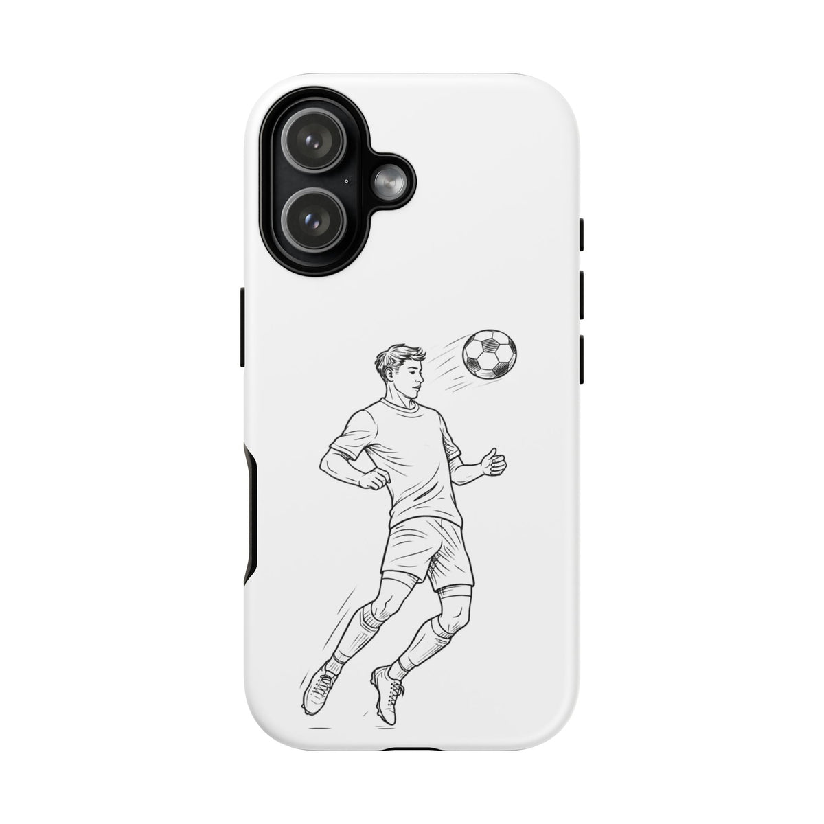 Phone Case, Football Chest-control Minimalist sketch Design, Tough Case