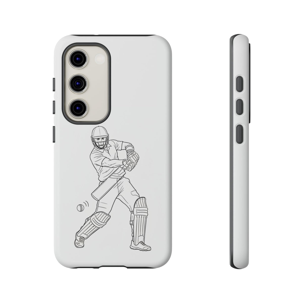 Phone Case, Cricket Batsman Sketch, Tough Case