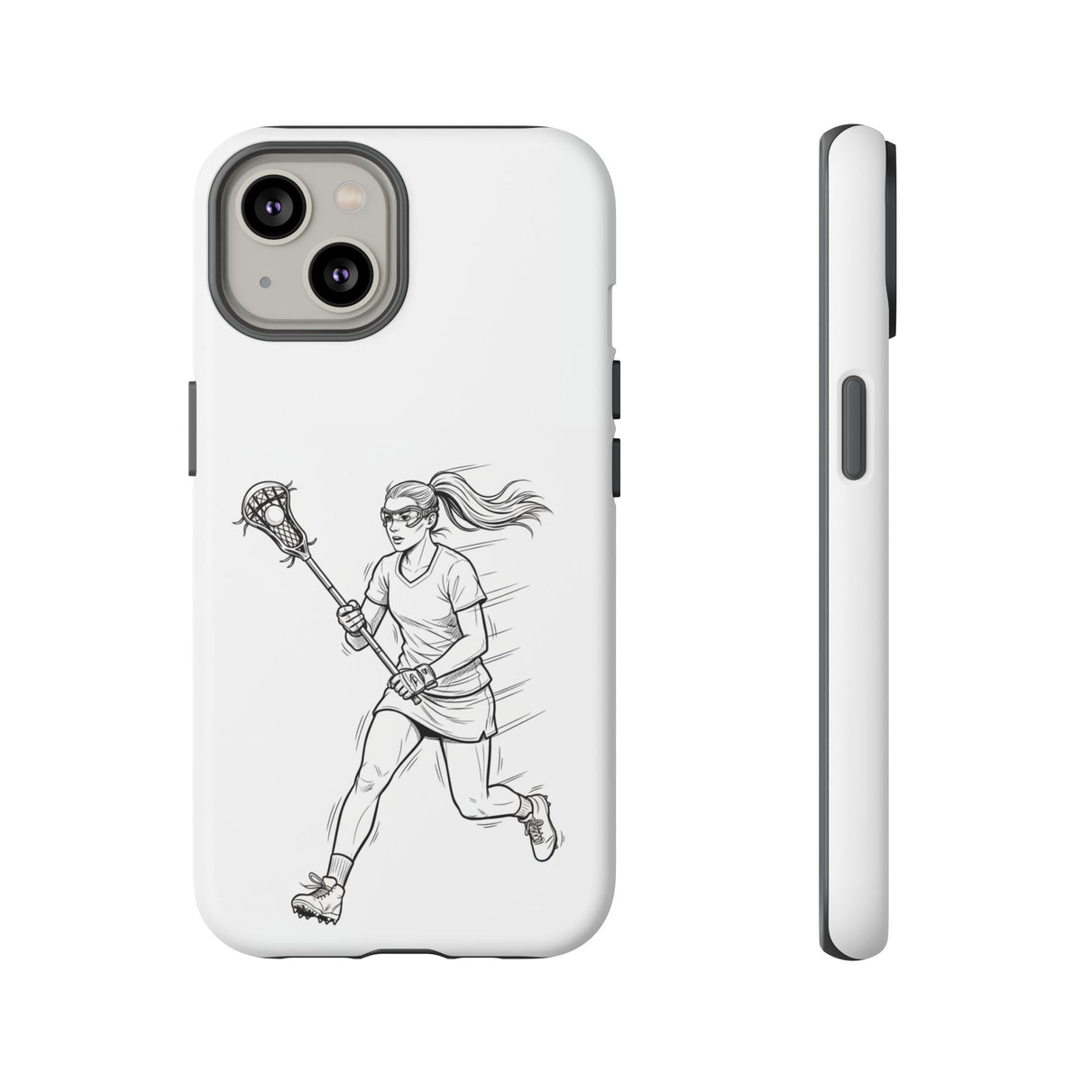 Phone Case, Lacrosse Player Sketch, Tough Case