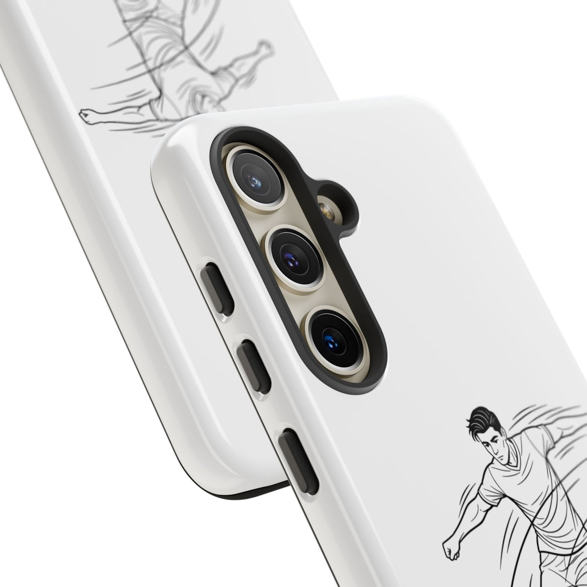 Phone Case, Football Free Kick / Strike Minimalist sketch Design, Tough Case