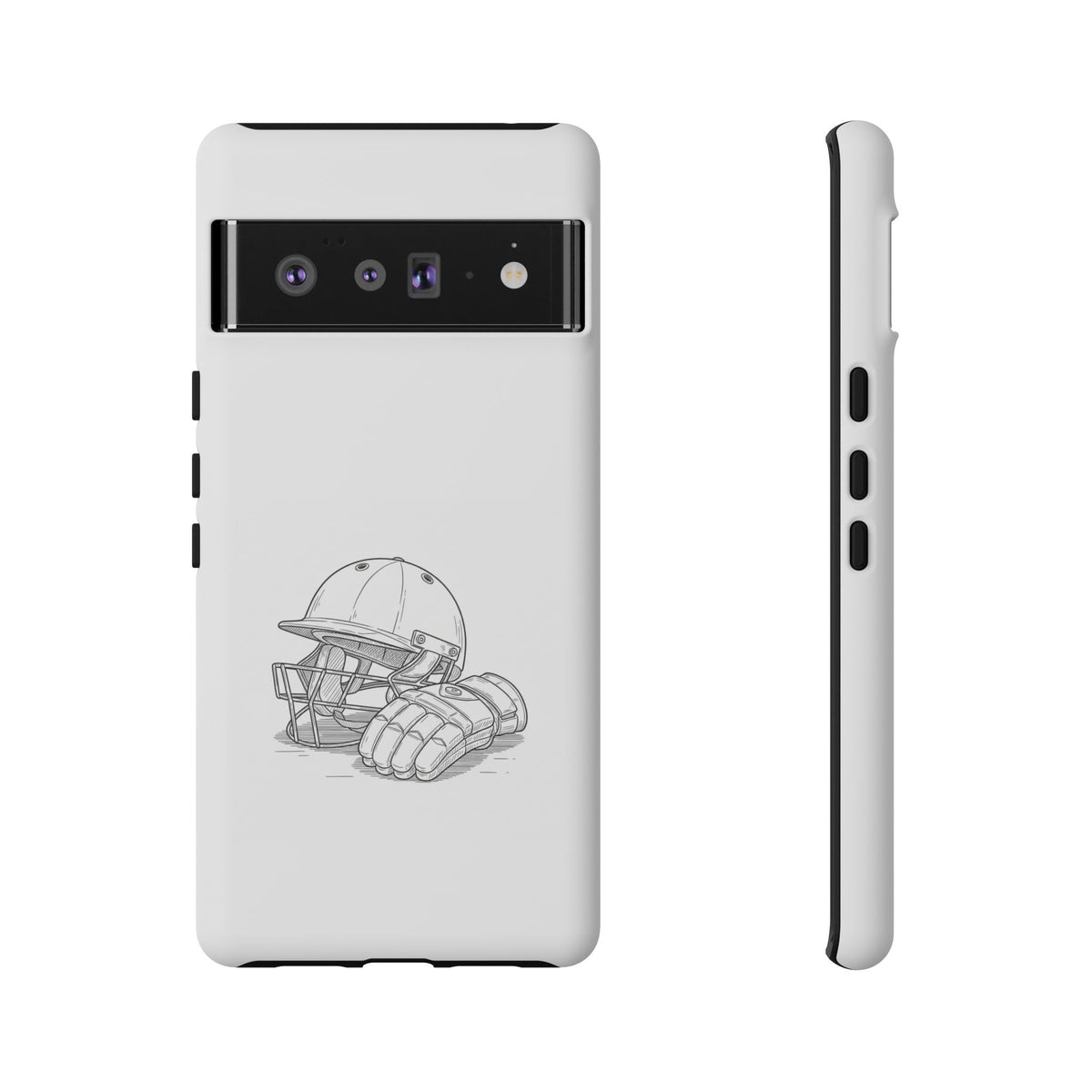 Phone Case, Cricket Gloves & Helmet Sketch, Tough Case