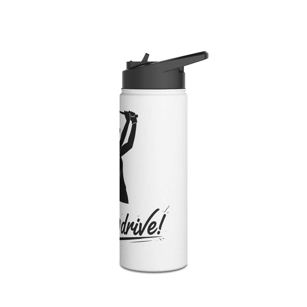 Water Bottle, Golf, Long Drive Female Golfer image, Stainless Steel