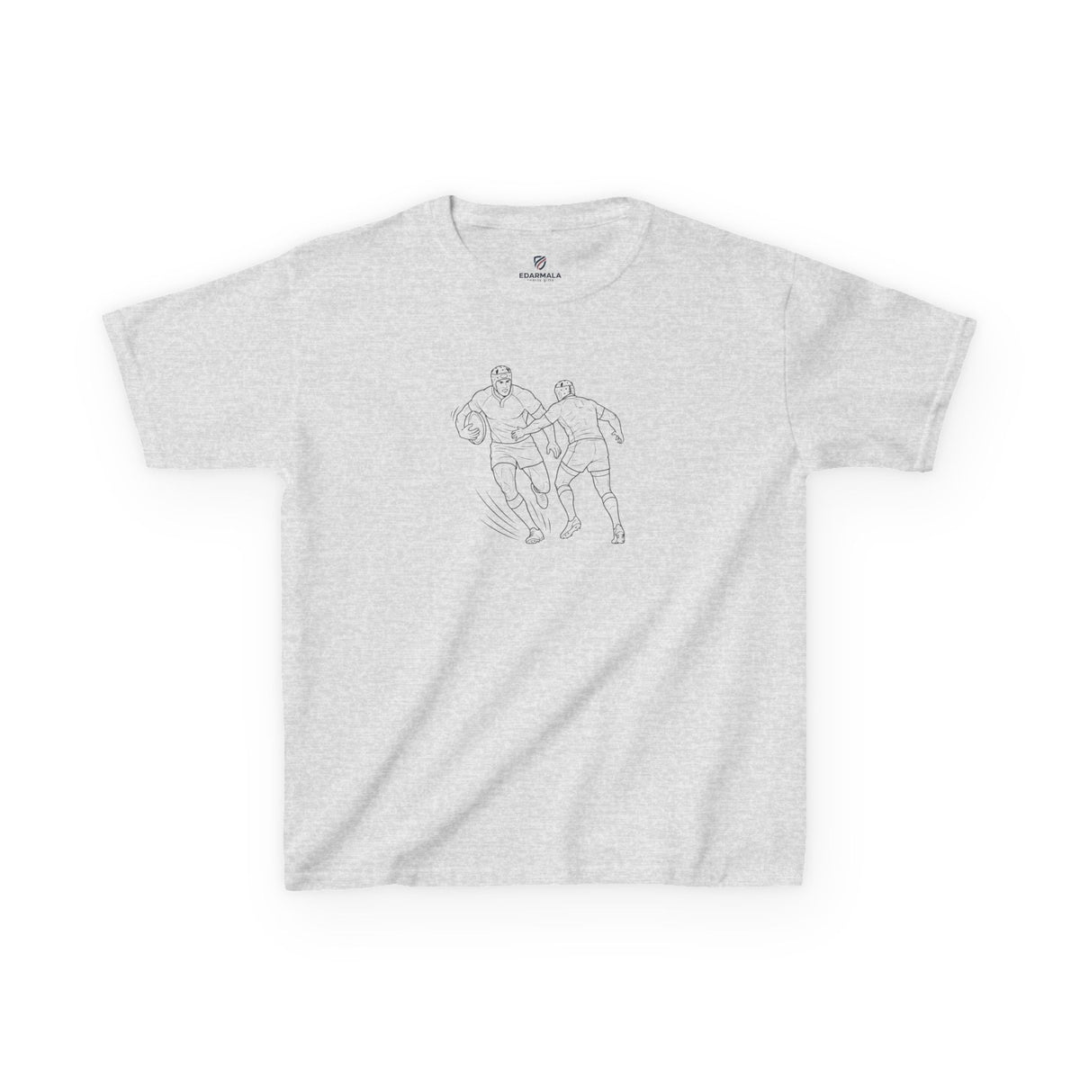 T Shirt Kids, Rugby players minimalist sketch design, Cotton, Various Colours