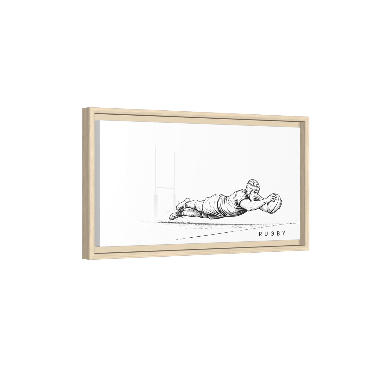 Print, Rugby Try, Matte Canvas Framed Wall Art