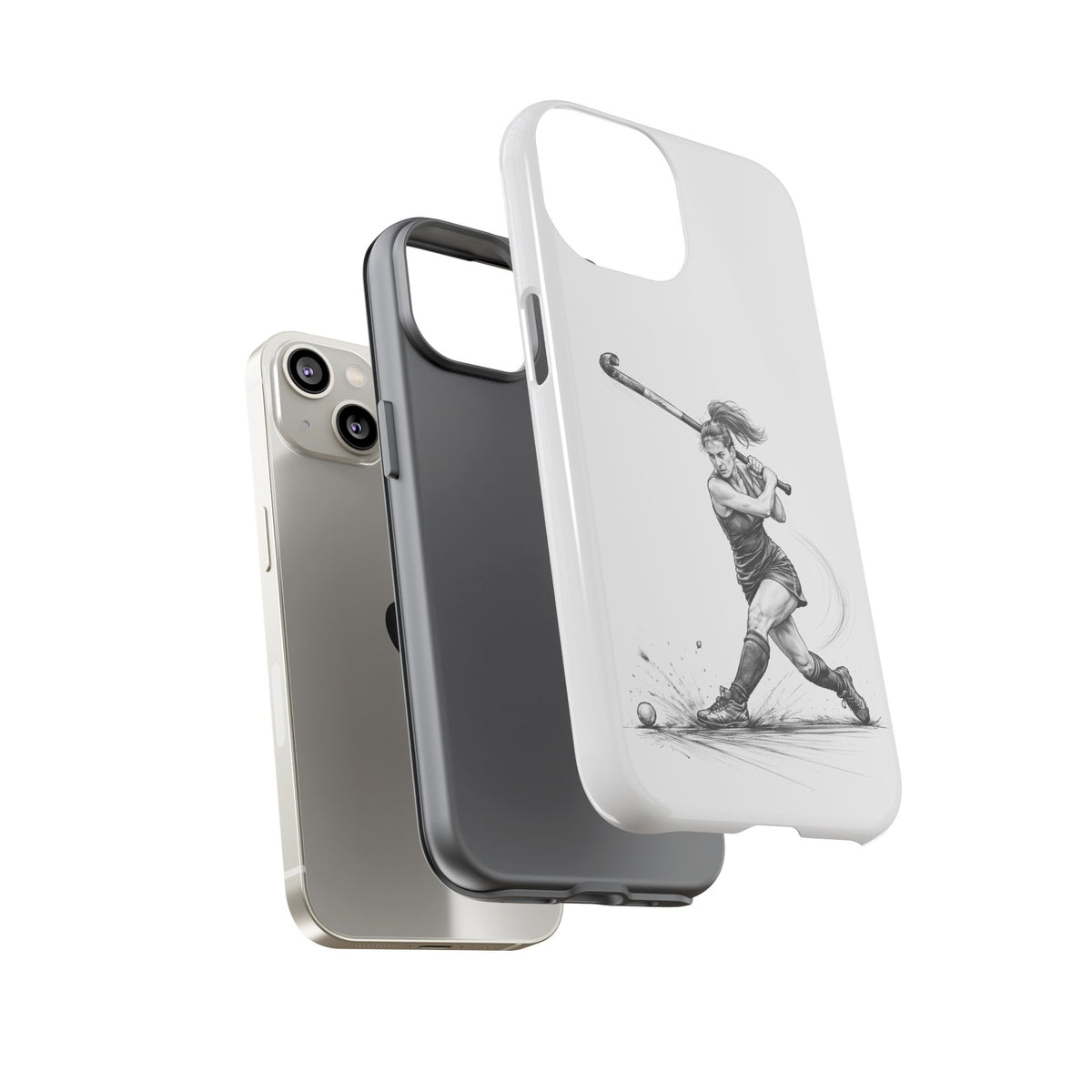 Phone Case, Hockey, Female Player "Tomahawk" shot design, Tough Case
