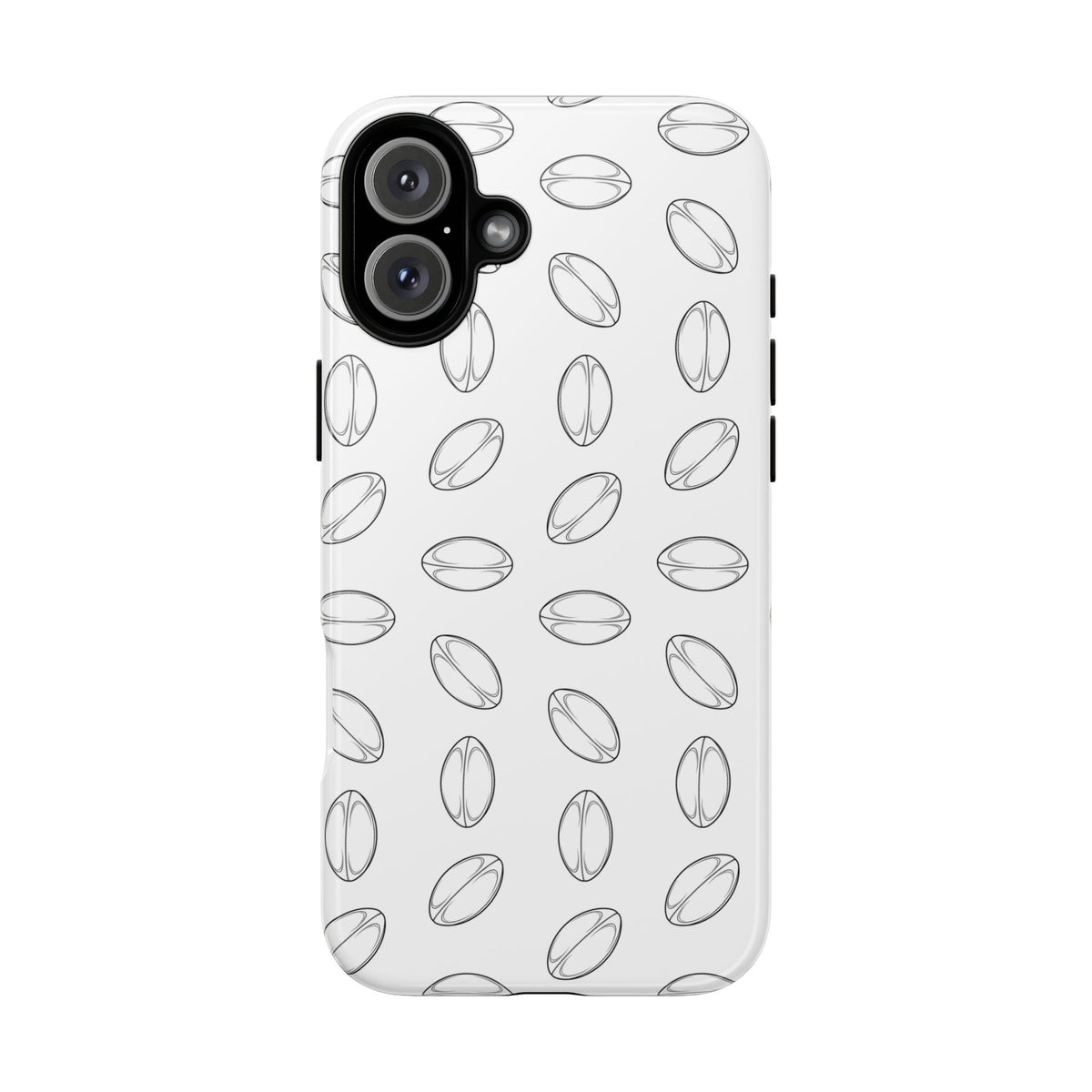 Phone Case, Rugby Ball Minimalist Sketch Pattern, Tough Case