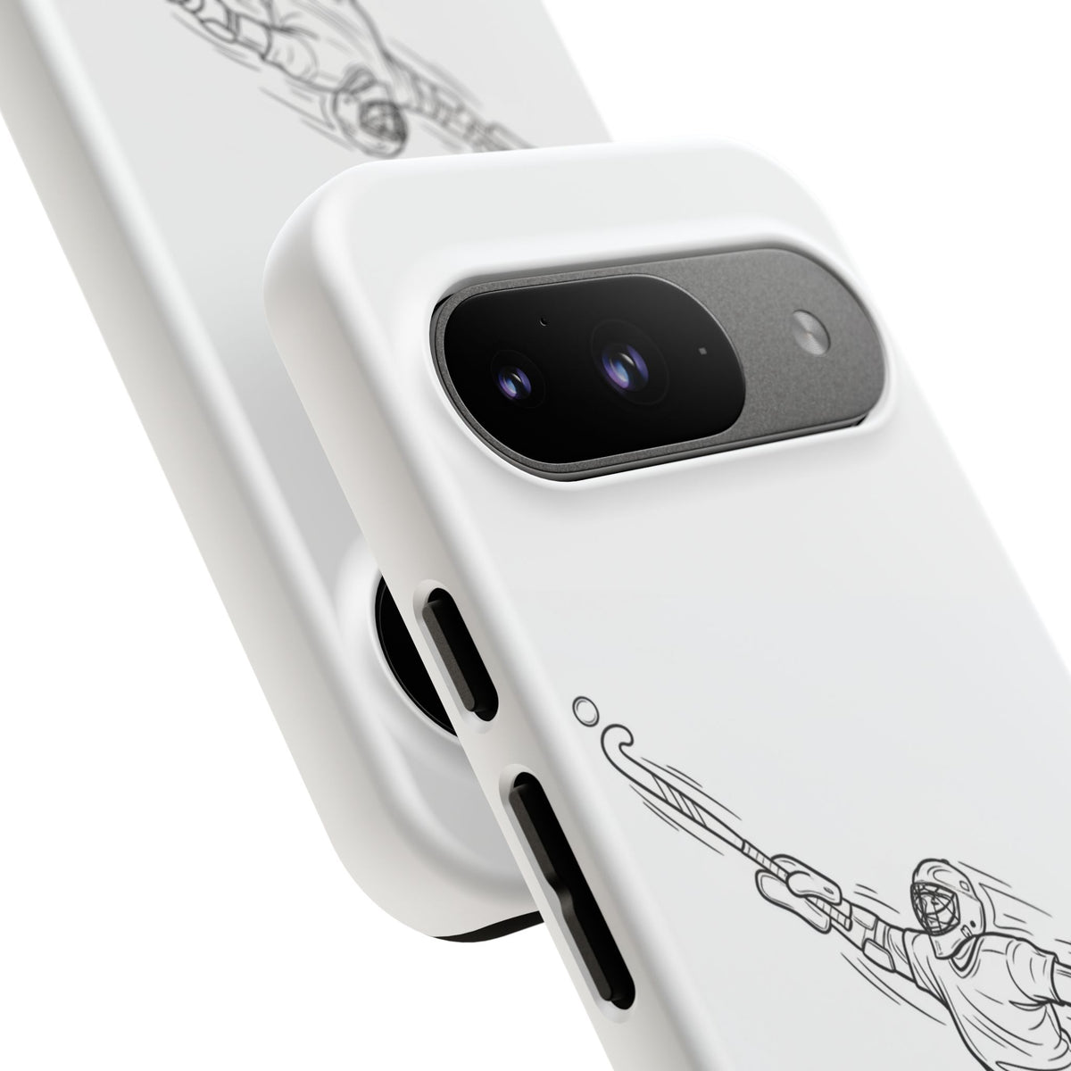 Hockey Goalkeeper Sketch Phone Case — Minimalist Sports Protective Cover