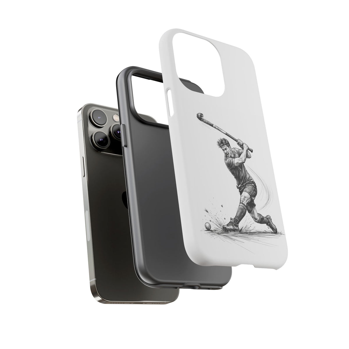 Phone case, Male Hockey Player Tomahawk Sketch,  Tough case