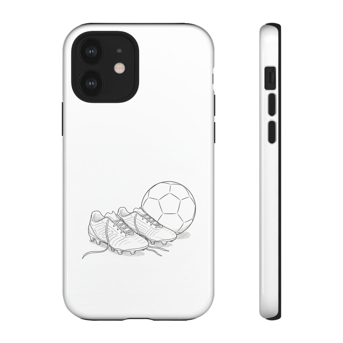 Phone Case, Football Boots & Ball Sketch , Tough Case
