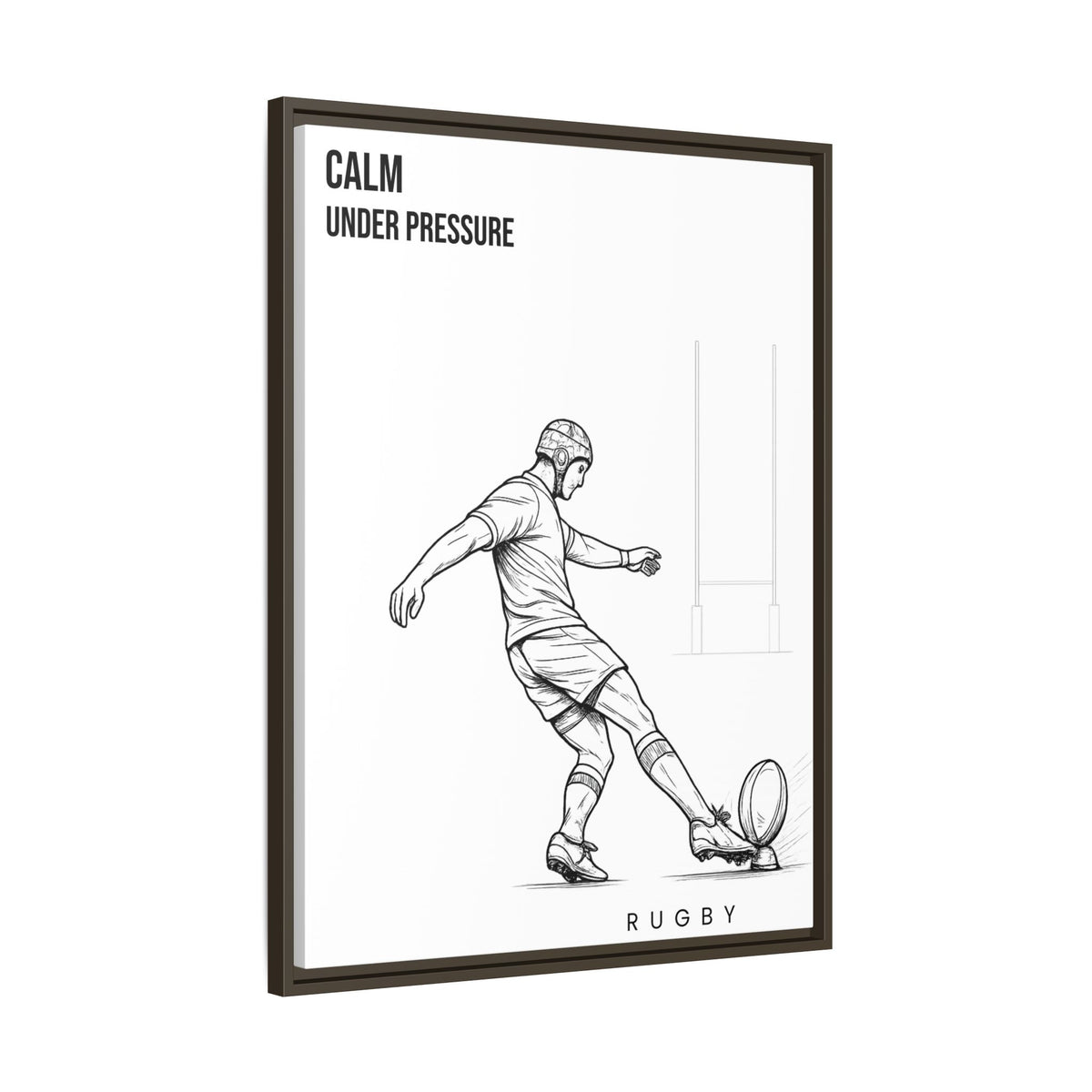 Print, Rugby Conversion Kick - Calm Under Pressure, Matte Canvas Print Framed Art