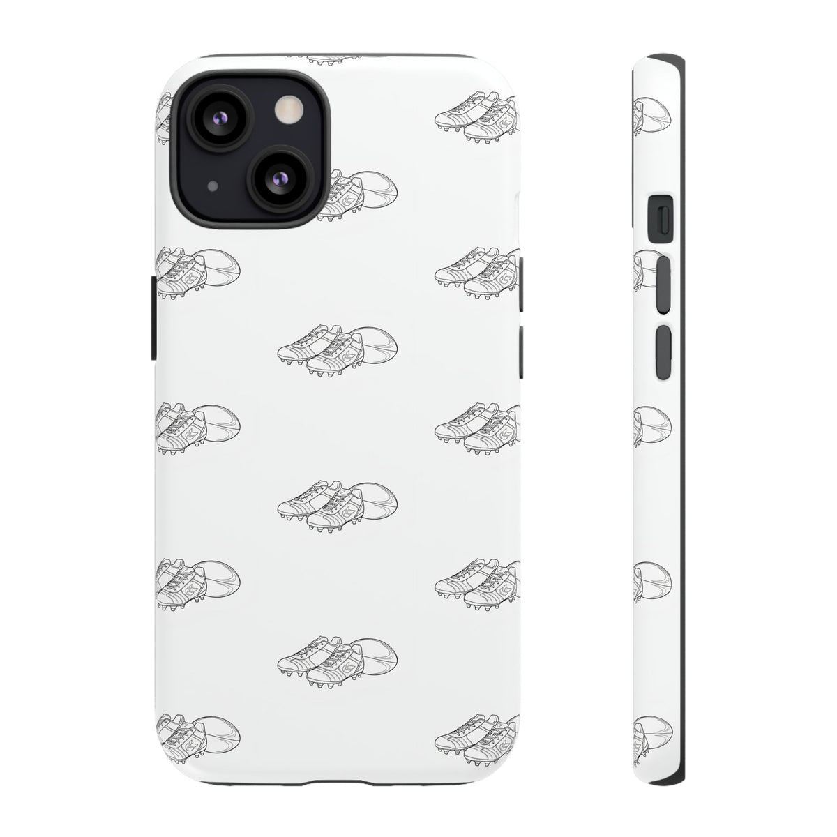 Phone Case Rugby Boots & Ball Repeat Pattern Tough Cases