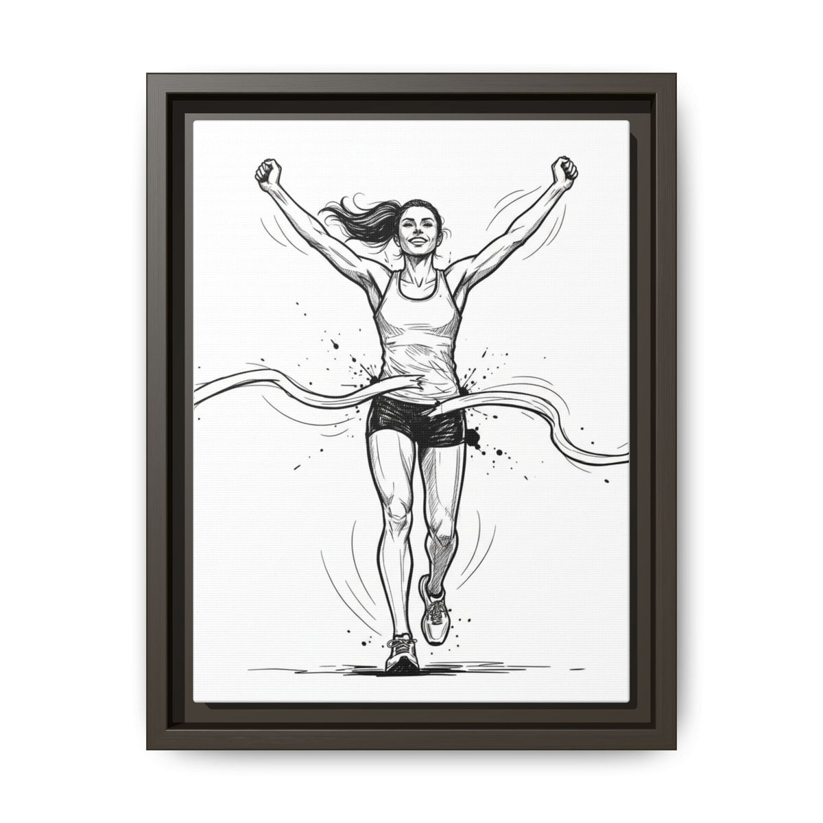 Print, Female Runner, Matte Canvas Framed Wall Art