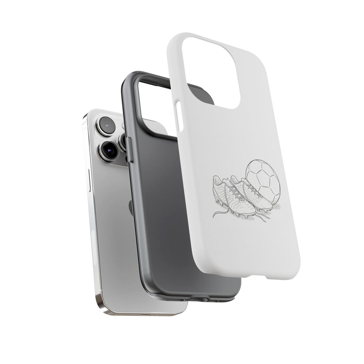 Phone Case, Football Boots & Ball Sketch , Tough Case