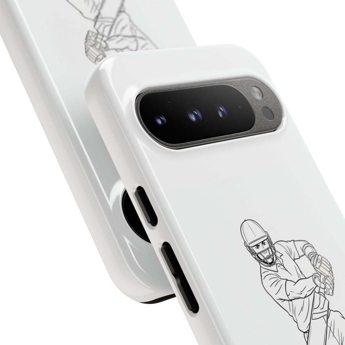 Phone Case, Cricket Batsman Sketch, Tough Case