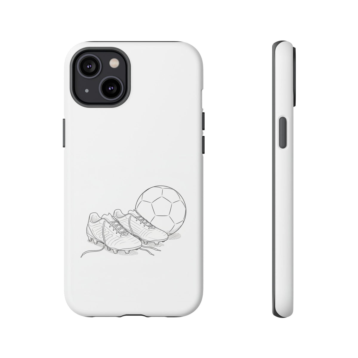 Phone Case, Football Boots & Ball Sketch , Tough Case
