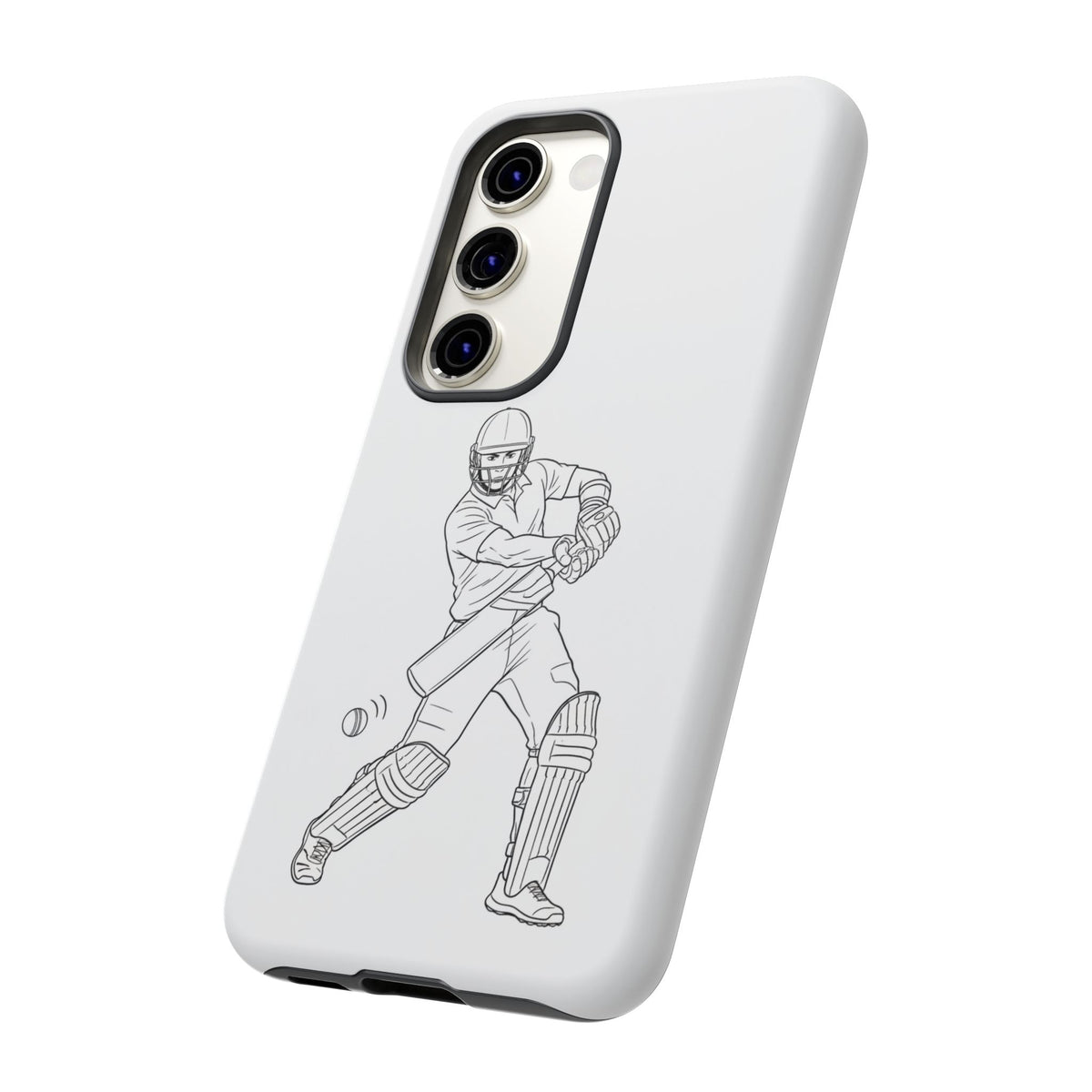 Phone Case, Cricket Batsman Sketch, Tough Case