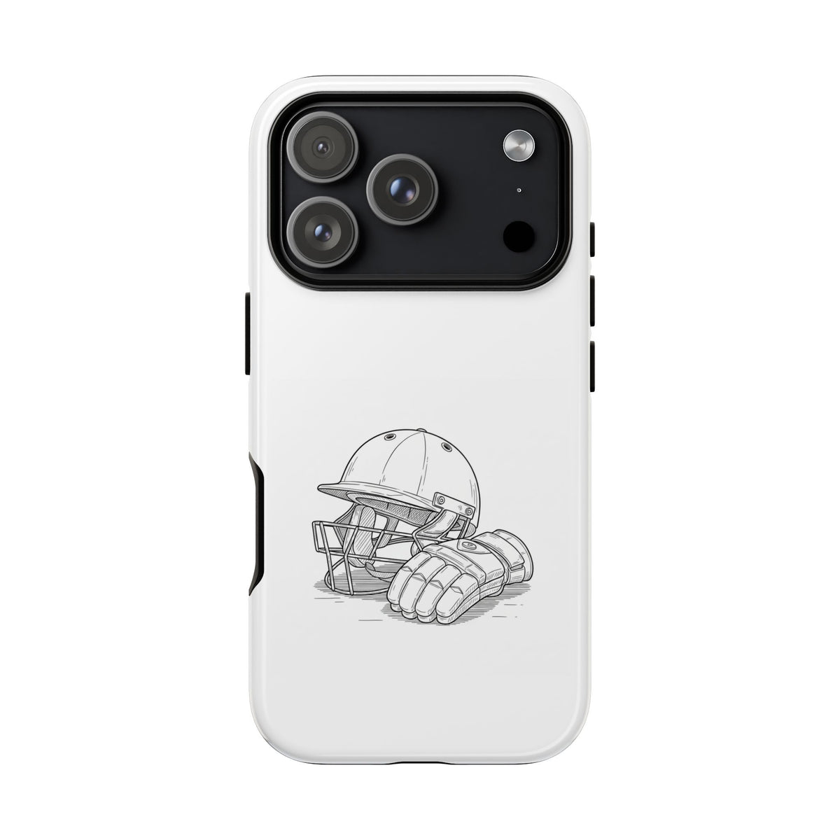 Phone Case, Cricket Gloves & Helmet Sketch, Tough Case