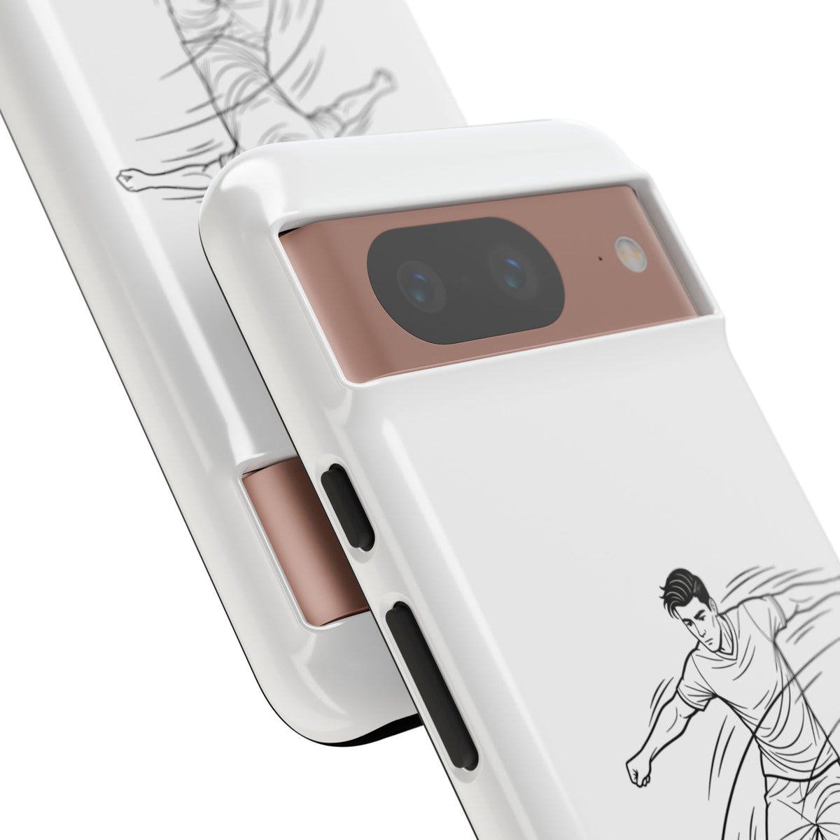 Phone Case, Football Free Kick / Strike Minimalist sketch Design, Tough Case