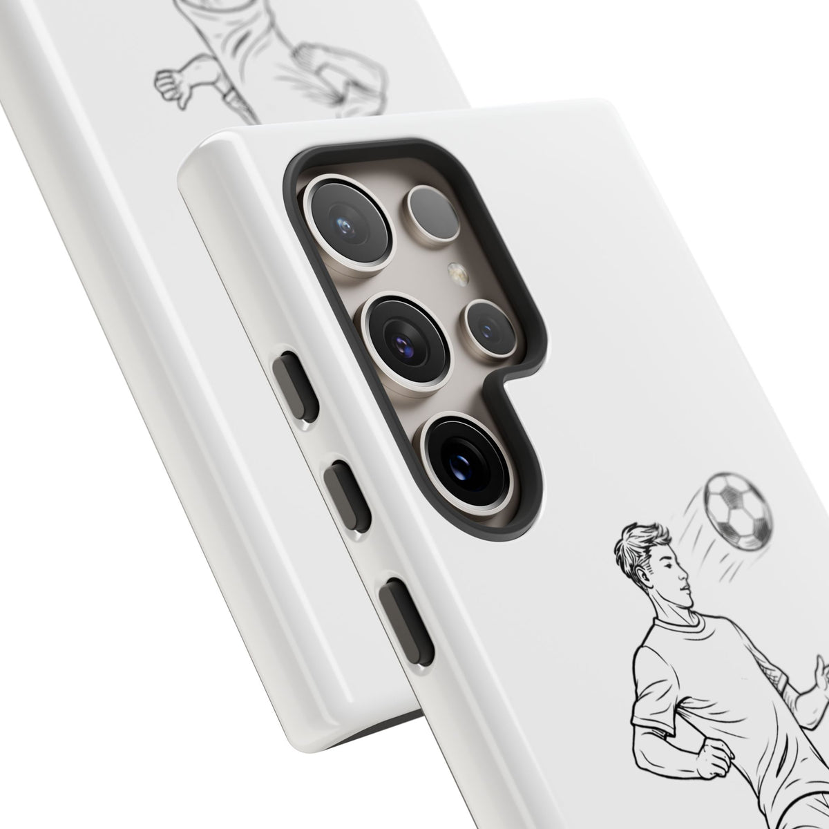 Phone Case, Football Chest-control Minimalist sketch Design, Tough Case