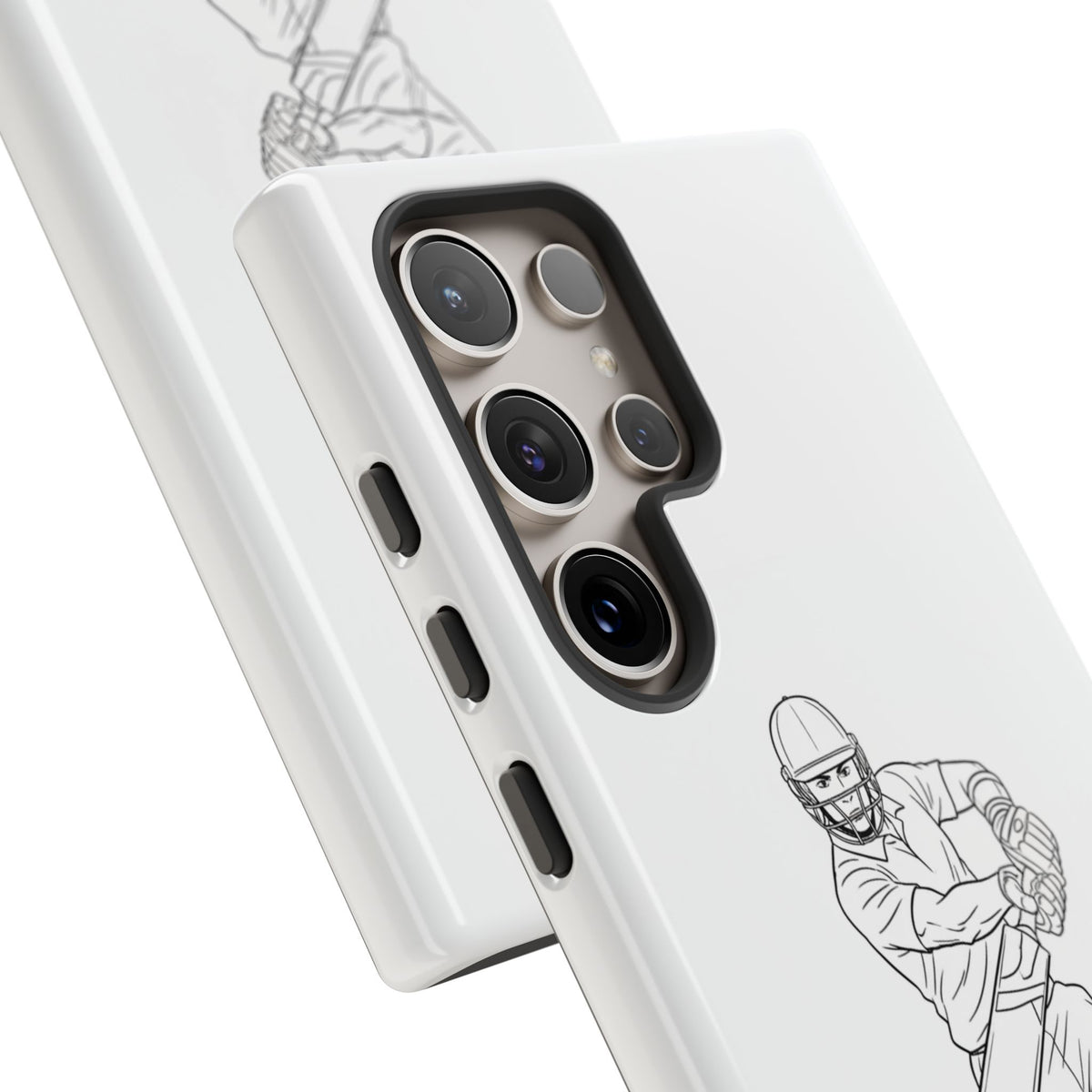 Phone Case, Cricket Batsman Sketch, Tough Case